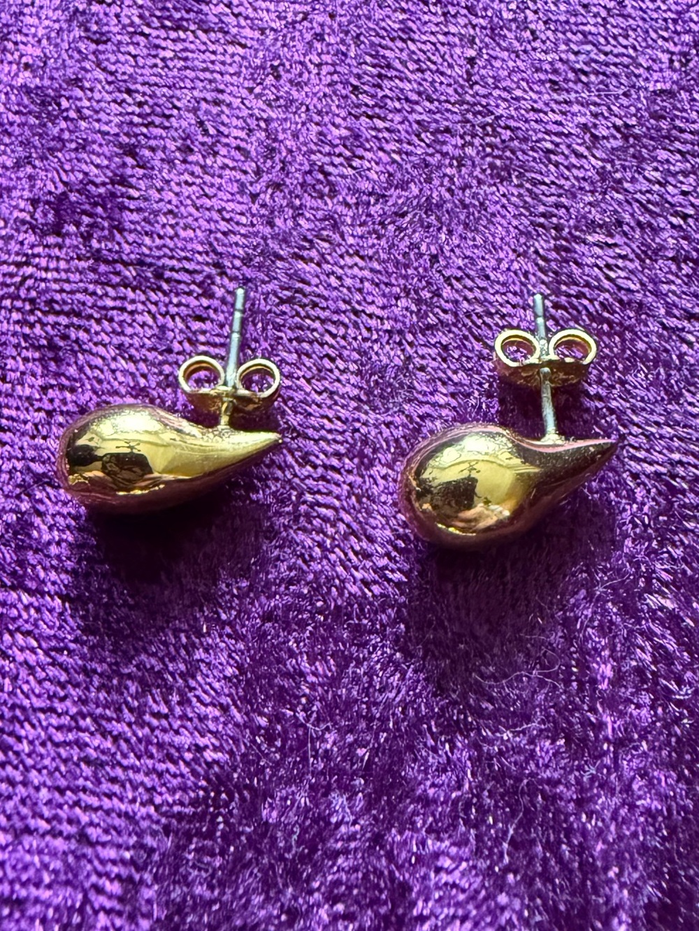 Gold Teardrop Stud Earrings